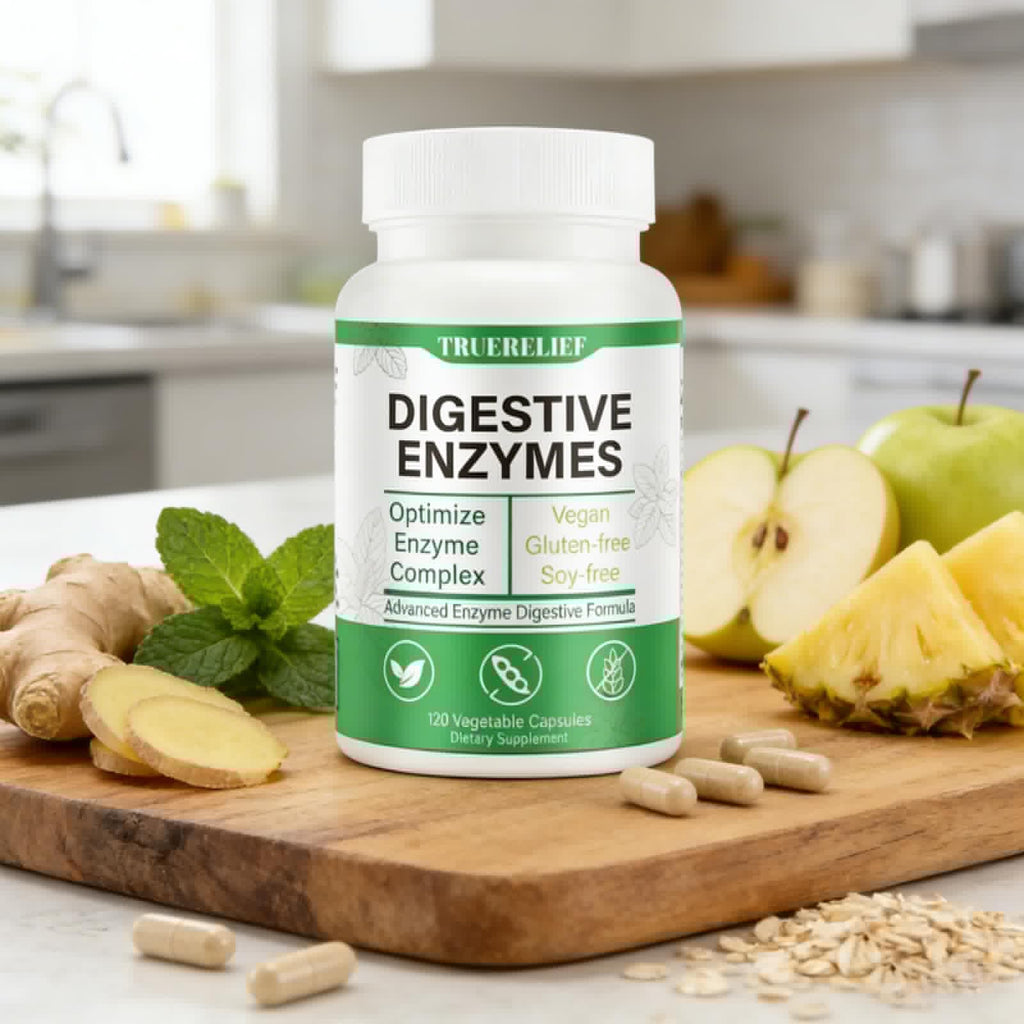 Complete Digestive Enzymes Supplement for Gut Health & Bloating Relief - Enhanced with Lipase Amylase Bromelain for Protein Carb - FENGGESTORE20