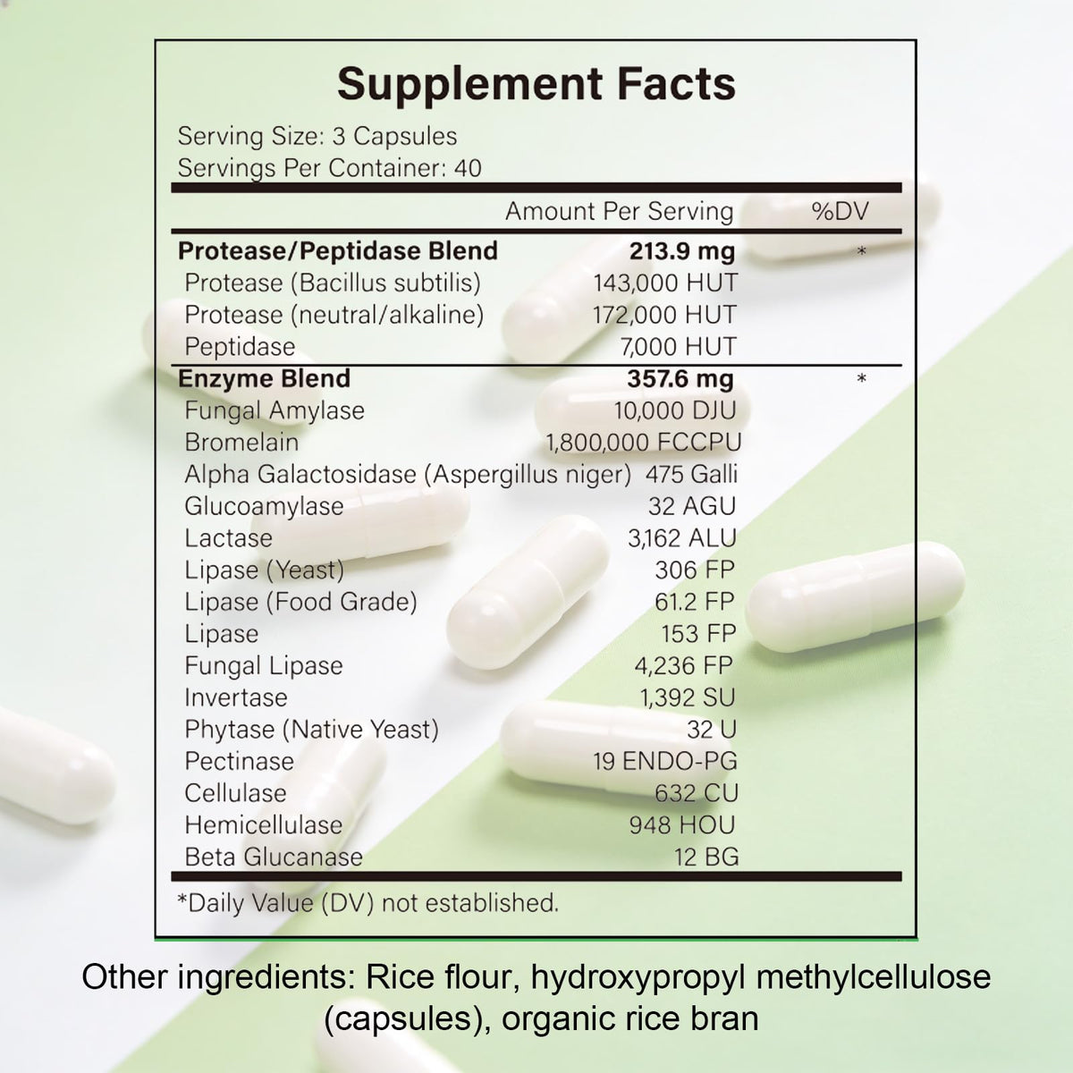 Complete Digestive Enzymes Supplement for Gut Health & Bloating Relief - Enhanced with Lipase Amylase Bromelain for Protein Carb - FENGGESTORE20