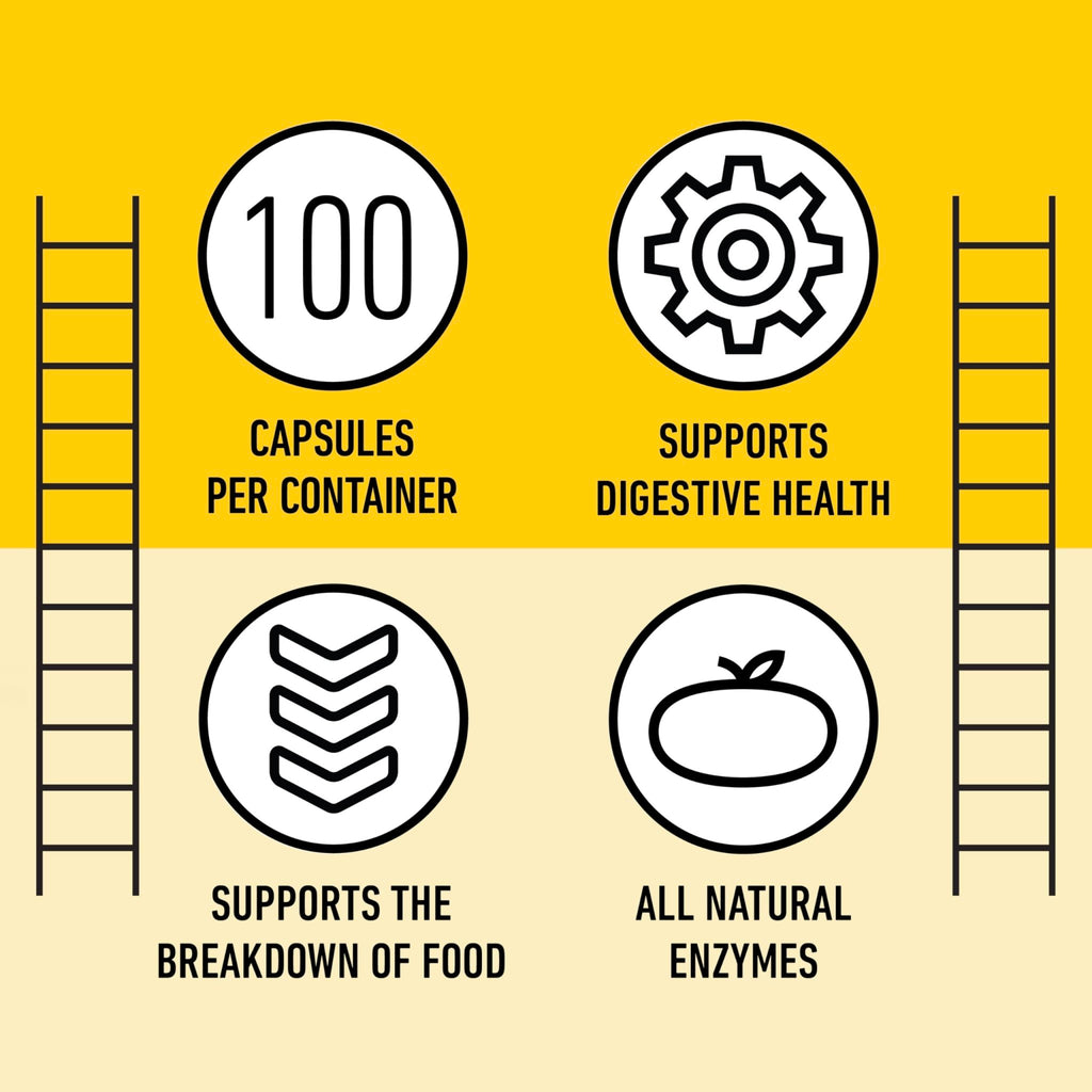 Complete Natural Products Digestive Enzyme Capsules, 550mg, 100ct | Plant-Based Formula - FENGGESTORE20
