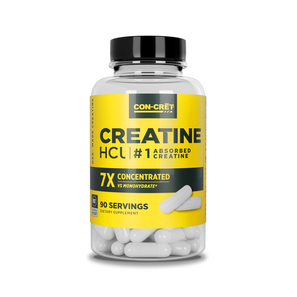CON-CRET Creatine HCl Capsules | Muscle, Cognitive, Cellular Energy Support | No Bloating or Cramps | USA Made & NSF Certified - FENGGESTORE20