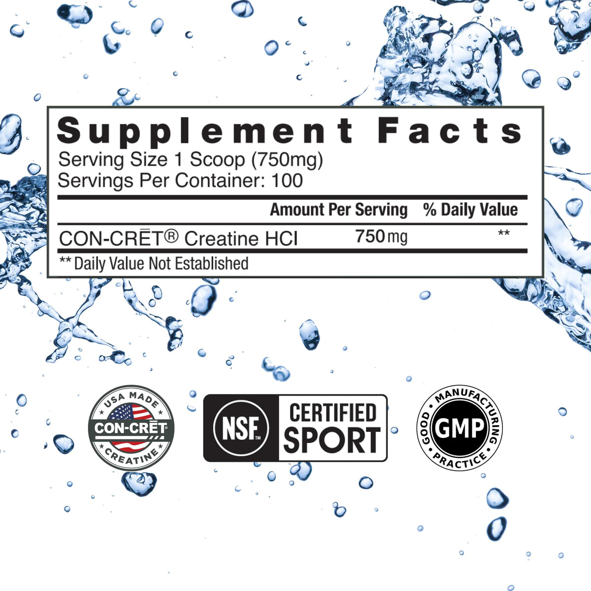 CON-CRET Creatine HCl Powder | Muscle, Cognitive, Cellular Energy Support | No Bloating or Cramps - FENGGESTORE20