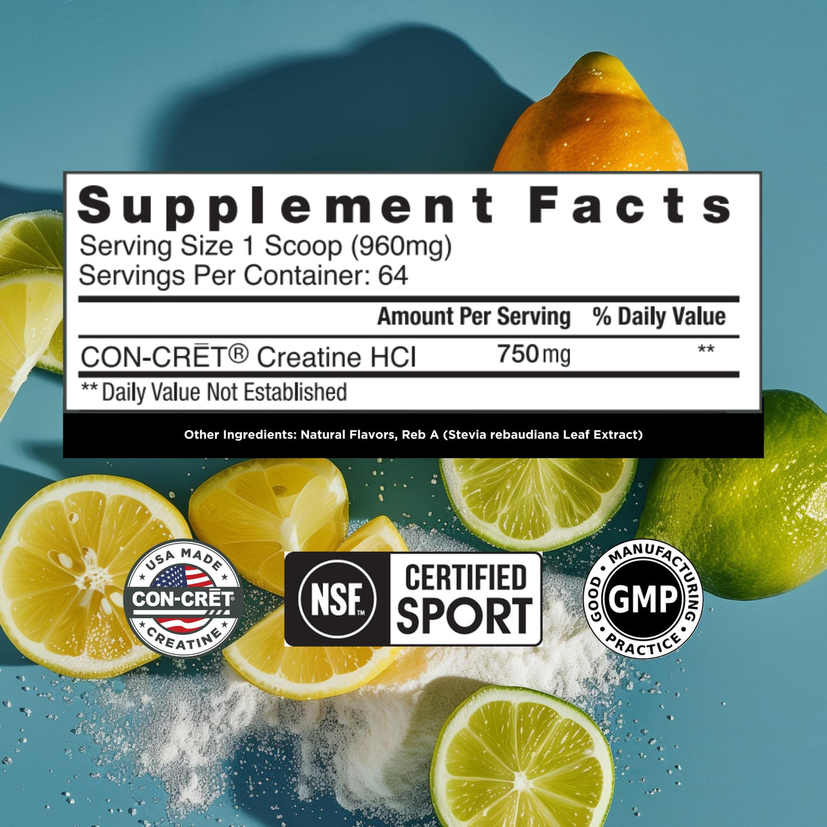 CON-CRET Creatine HCl Powder | Muscle, Cognitive, Cellular Energy Support | No Bloating or Cramps | USA Made & NSF Certified - FENGGESTORE20
