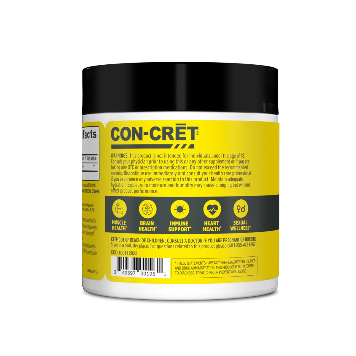 CON-CRET Creatine HCl Powder | Muscle, Cognitive, Cellular Energy Support | No Bloating or Cramps | USA Made & NSF Certified - FENGGESTORE20