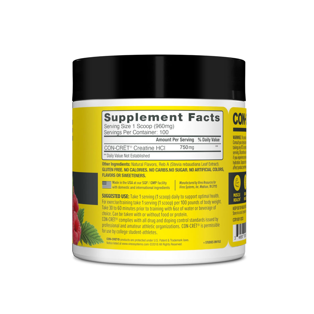 CON-CRET Creatine HCl Powder | Muscle, Cognitive, Cellular Energy Support | No Bloating or Cramps | USA Made & NSF Certified - FENGGESTORE20