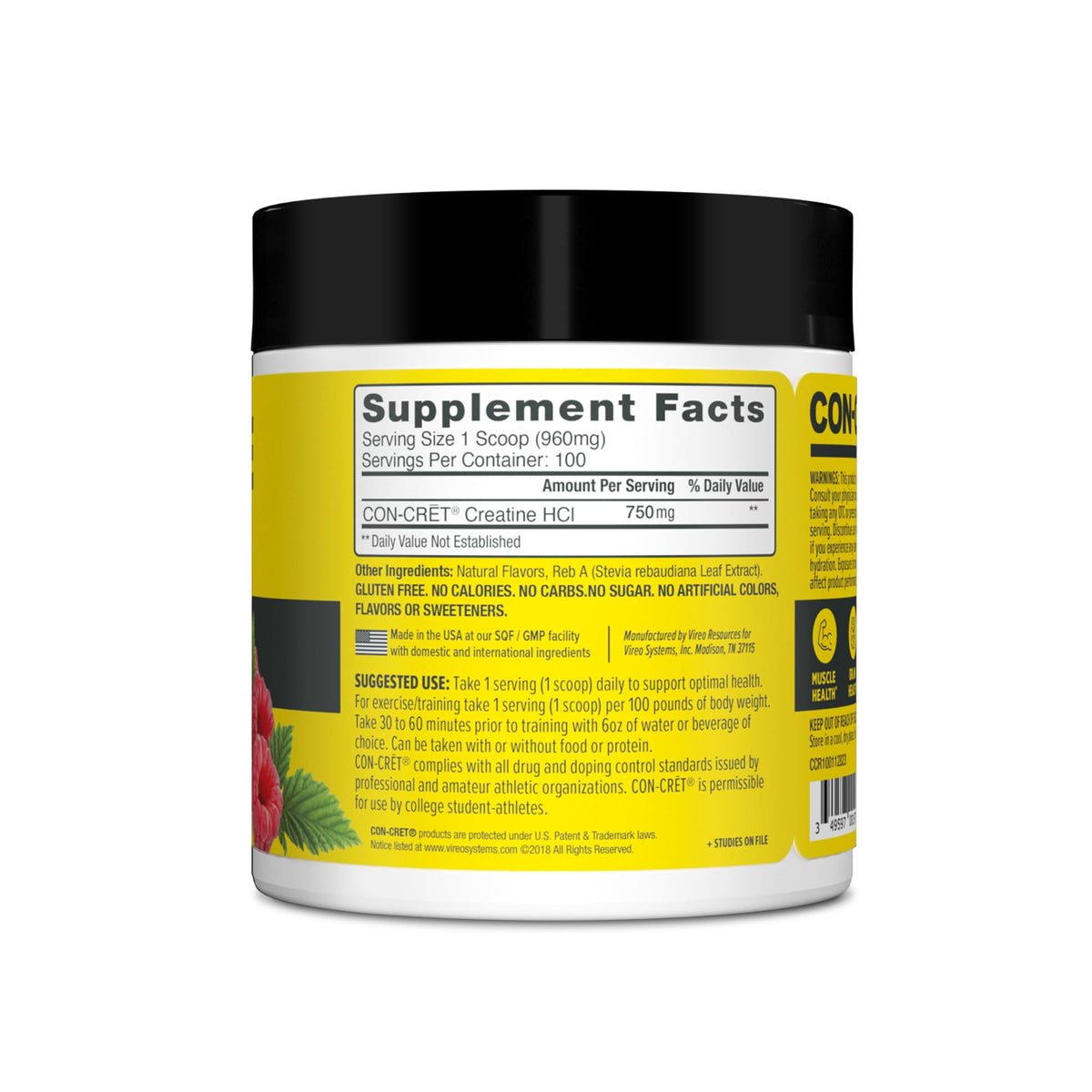 CON-CRET Creatine HCl Powder | Muscle, Cognitive, Cellular Energy Support | No Bloating or Cramps | USA Made & NSF Certified - FENGGESTORE20