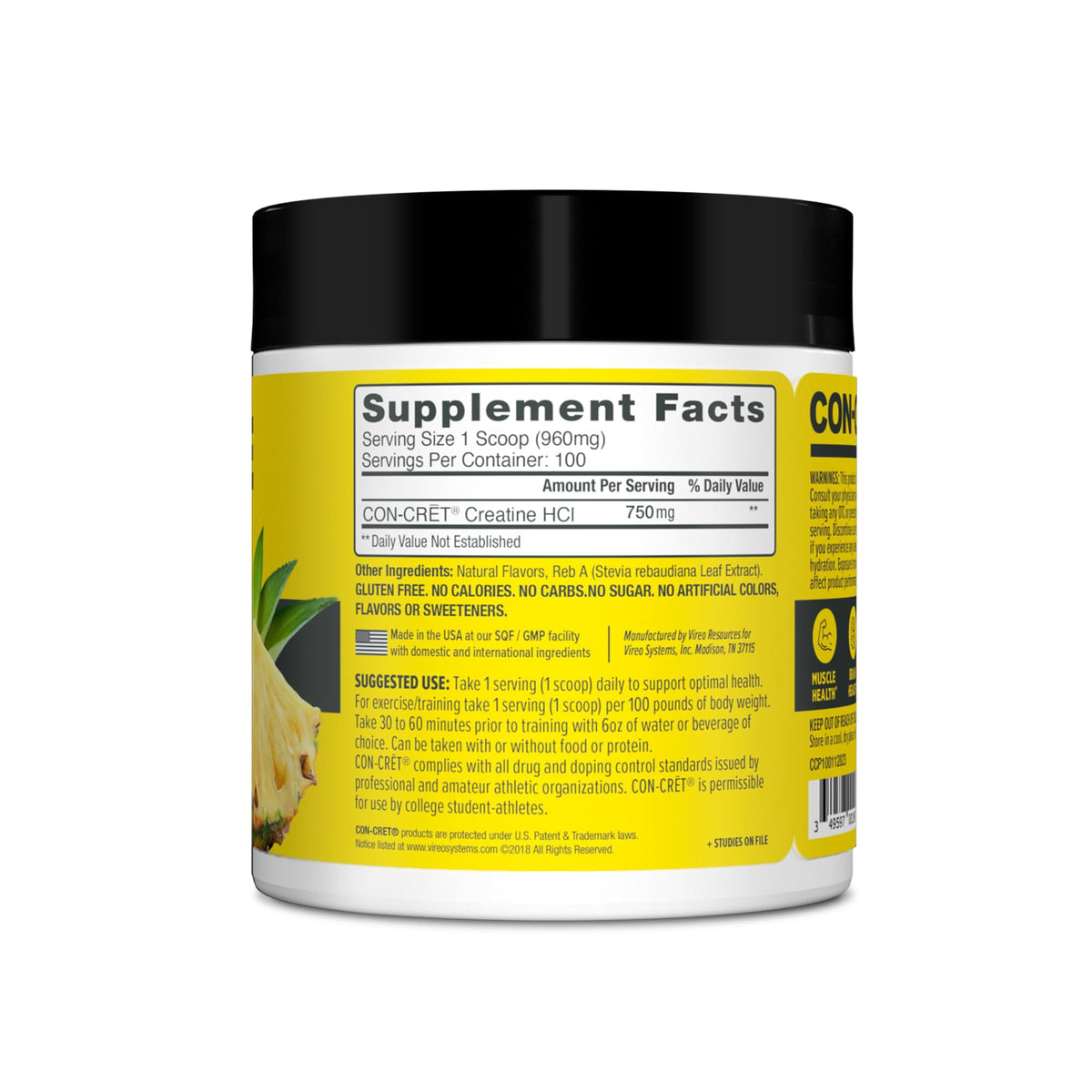 CON-CRET Creatine HCl Powder | Muscle, Cognitive, Cellular Energy Support | No Bloating or Cramps | USA Made & NSF Certified - FENGGESTORE20