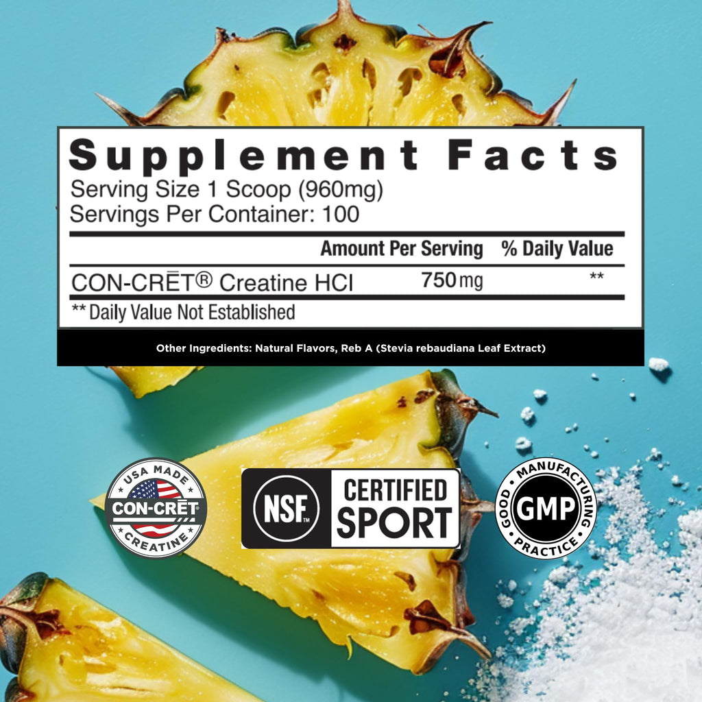 CON-CRET Creatine HCl Powder | Muscle, Cognitive, Cellular Energy Support | No Bloating or Cramps | USA Made & NSF Certified - FENGGESTORE20