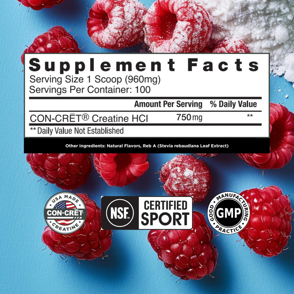CON-CRET Creatine HCl Powder | Muscle, Cognitive, Cellular Energy Support | No Bloating or Cramps | USA Made & NSF Certified - FENGGESTORE20