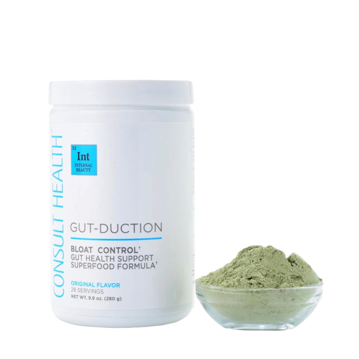 Consult Health Gut-Duction Bloat Control – Gut Health Support Superfood Formula – Plant Based Proteins - Probiotics – Powder Drink Mix – 28 Servings – 9.9 oz. - FENGGESTORE20
