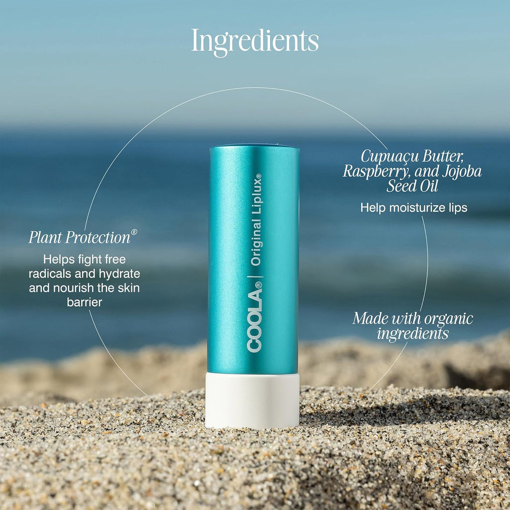 COOLA Organic Liplux Lip Balm and Sunscreen with SPF 30, Dermatologist Tested Lip Care for Daily Protection - FENGGESTORE20