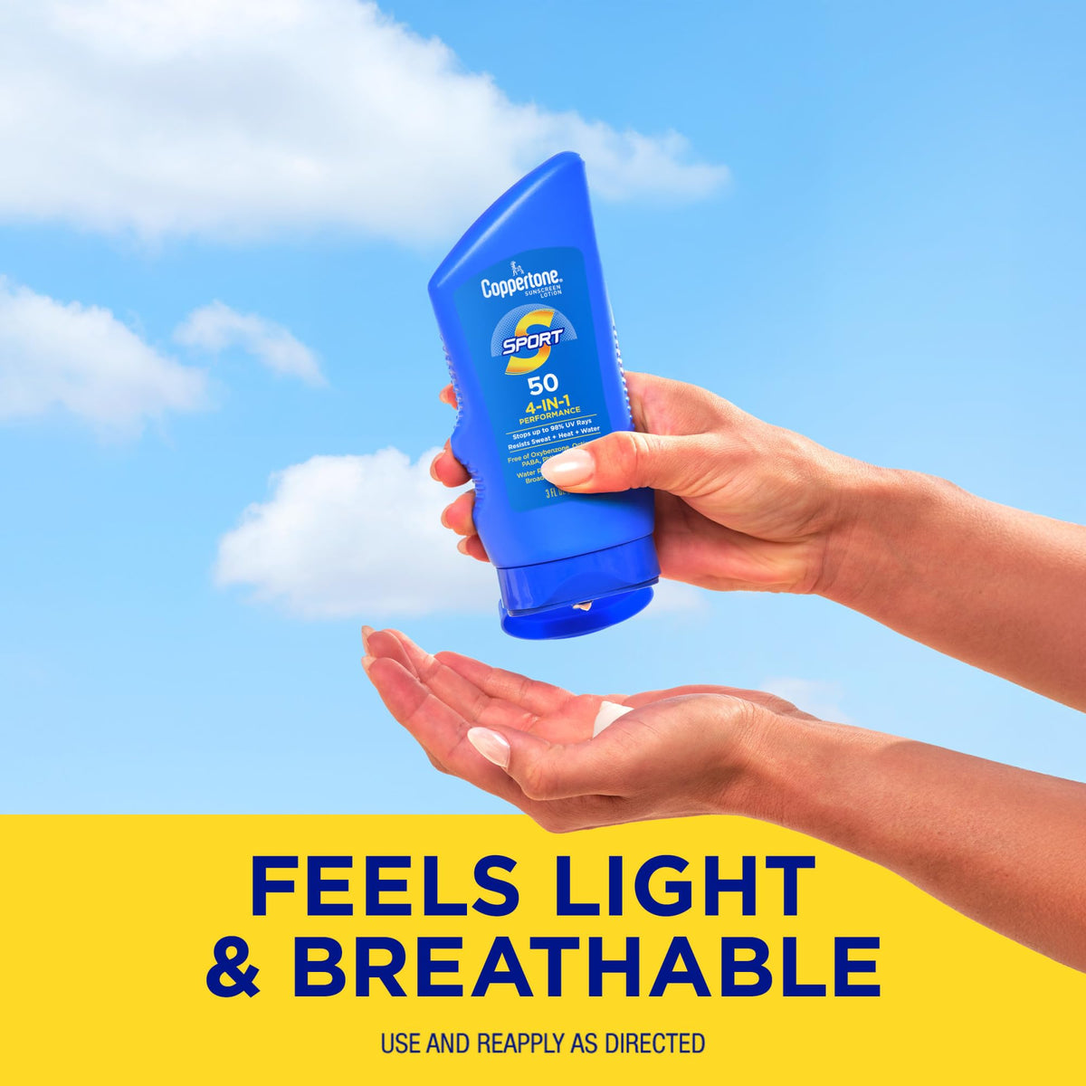 Coppertone SPORT Sunscreen Lotion Broad Spectrum SPF 50 (3 Fluid Ounce) (Packaging may vary) - FENGGESTORE20