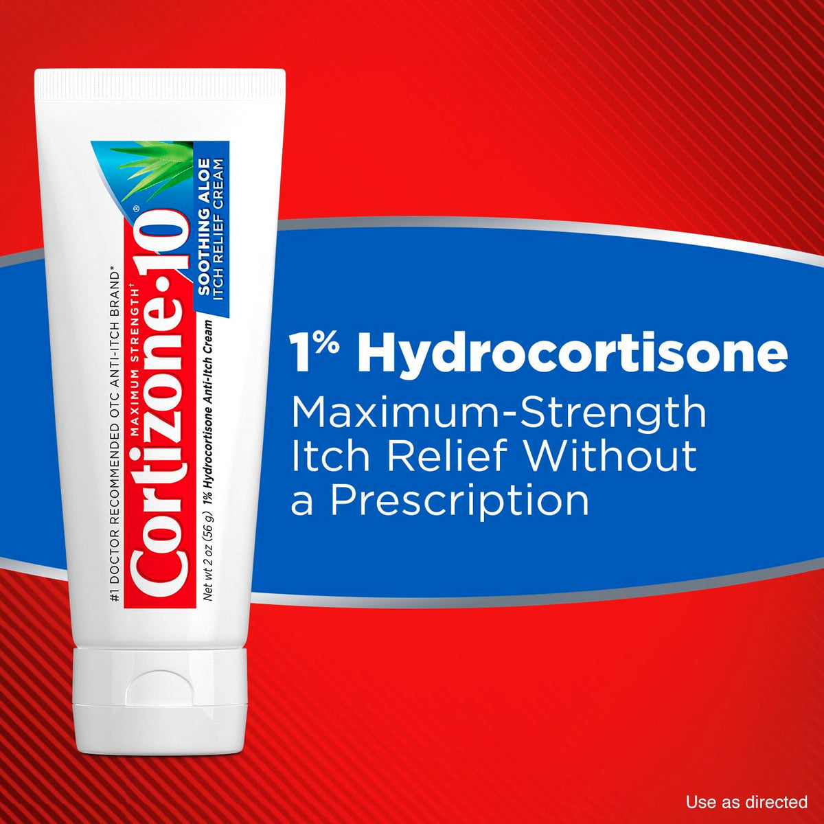 Cortizone-10 Maximum Strength Soothing Aloe Itch Relief Cream, 1% Hydrocortisone, Fast-Acting, Anti-Itch Cream for Bug Bites, Rash, Eczema, Psoriasis, Poison Ivy, Oak, Sumac & More, 2 oz - FENGGESTORE20