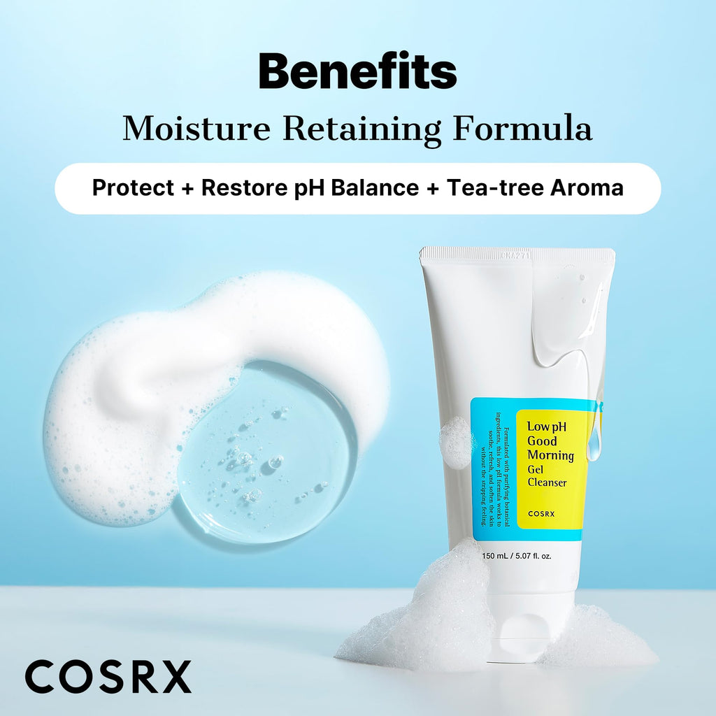 COSRX Low pH Good Morning Gel Face Cleanser, 5.07 fl oz, BHA Face Wash, Daily Mild Face Cleanser for Sensitive Skin - FENGGESTORE20