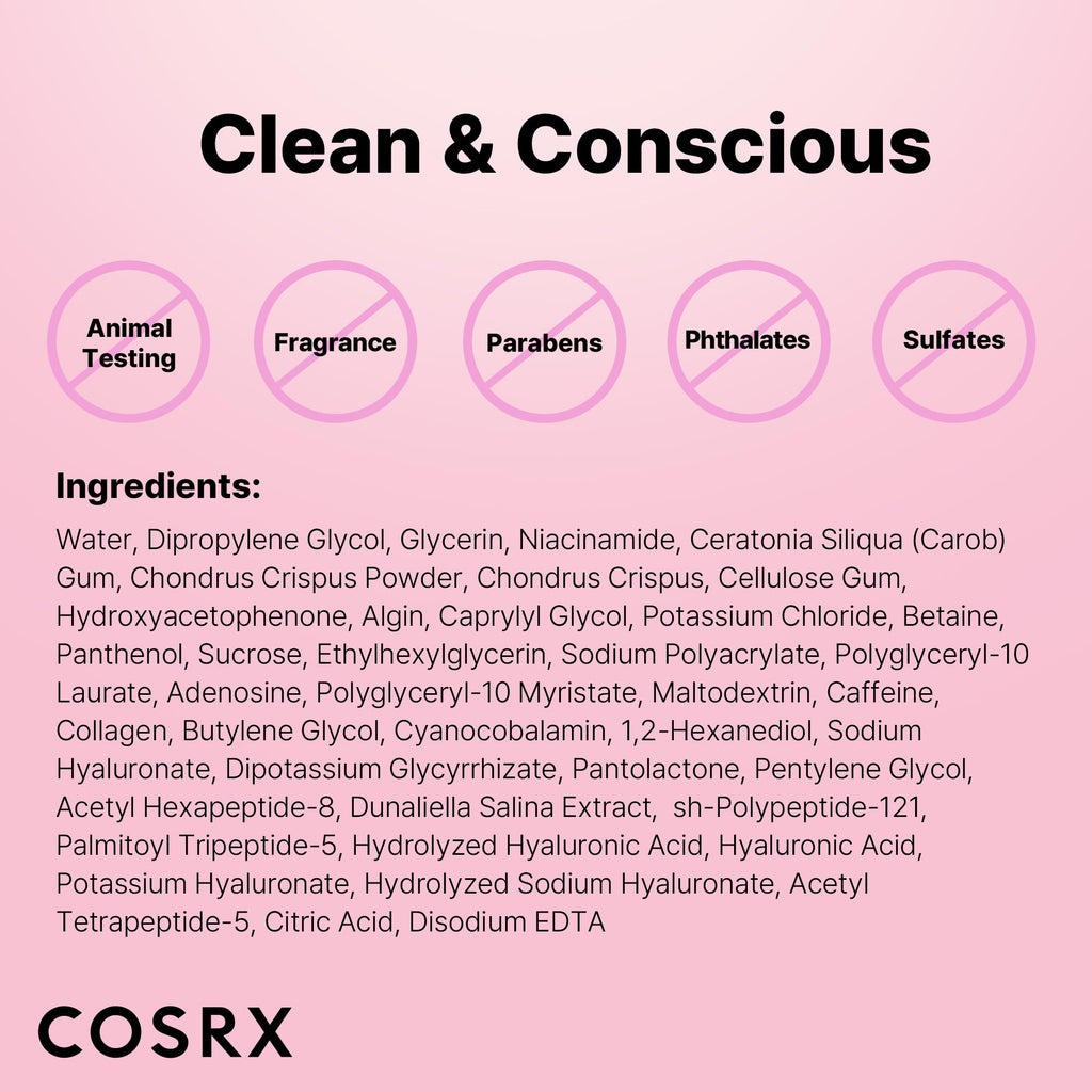 COSRX Pink Peptides Collagen Hydrogel Eye Patch for Puffy Eyes and Dark Circles, Under Eye Mask, 60 Under Eye Patches, Korean Skin Care - FENGGESTORE20