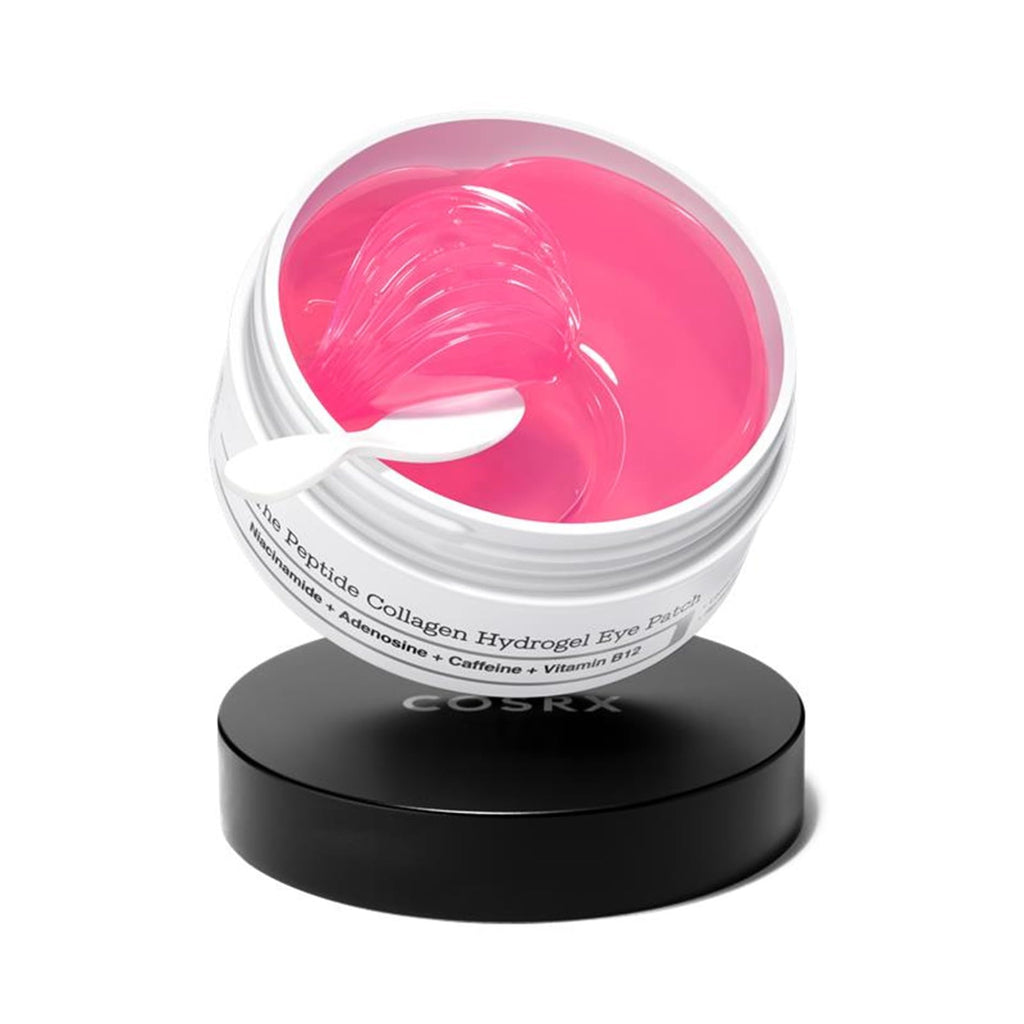 COSRX Pink Peptides Collagen Hydrogel Eye Patch for Puffy Eyes and Dark Circles, Under Eye Mask, 60 Under Eye Patches, Korean Skin Care - FENGGESTORE20