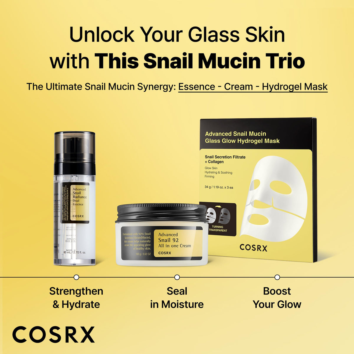 COSRX Snail Mucin 74% + Niacinamide 5% Dual Essence, Anti Aging Face Serum for Dull Skin, Sensitive Skin, Korean Skin Care, 2.70 fl.oz / 80ml - FENGGESTORE20