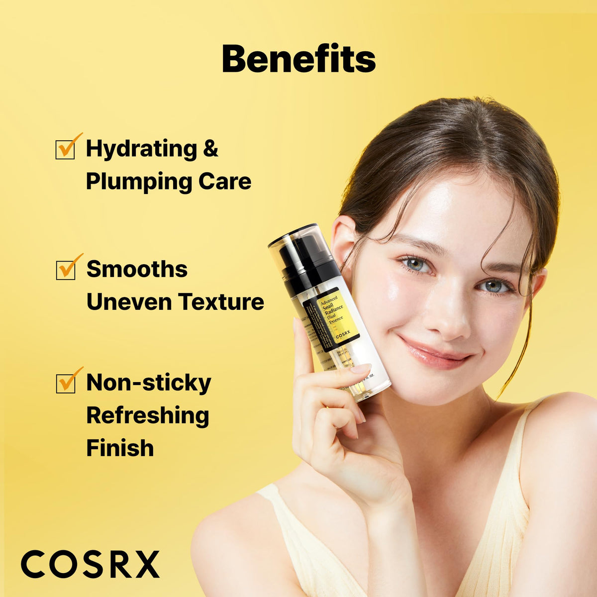 COSRX Snail Mucin 74% + Niacinamide 5% Dual Essence, Anti Aging Face Serum for Dull Skin, Sensitive Skin, Korean Skin Care, 2.70 fl.oz / 80ml - FENGGESTORE20