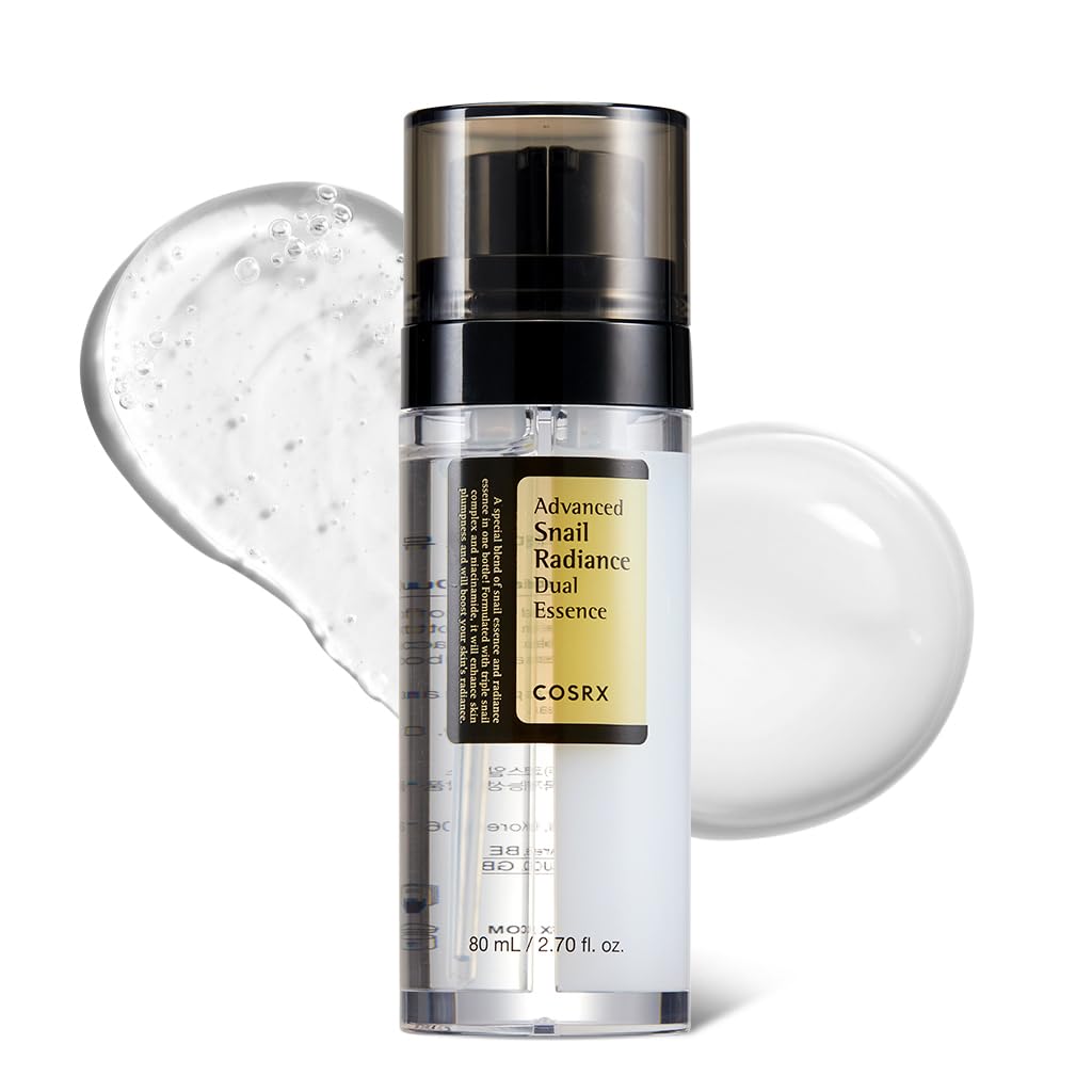 COSRX Snail Mucin 74% + Niacinamide 5% Dual Essence, Anti Aging Face Serum for Dull Skin, Sensitive Skin, Korean Skin Care, 2.70 fl.oz / 80ml - FENGGESTORE20