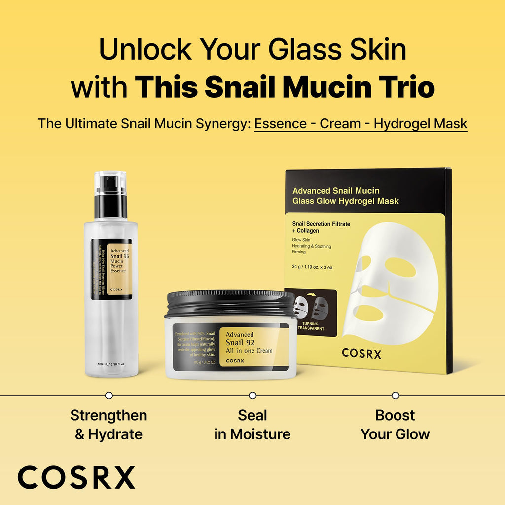 COSRX Snail Mucin 92% Face Moisturizer, 3.52 Oz, Lightweight Moisturing Cream for Soft - FENGGESTORE20
