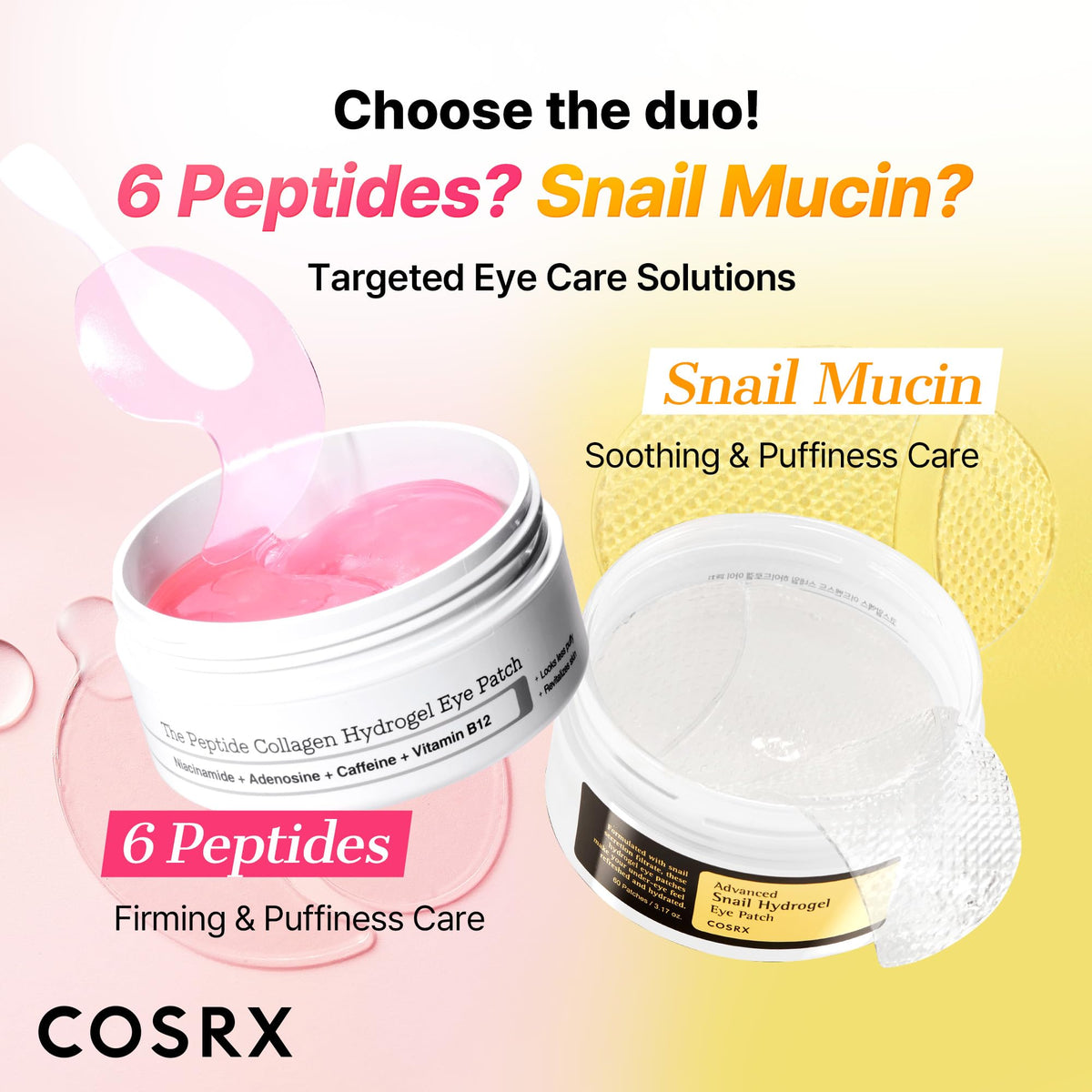 COSRX Snail Mucin Peptide Under Eye Cream, 0.84 fl oz, 73.7% Snail Mucin and Niacinamide, Eye Care - FENGGESTORE20