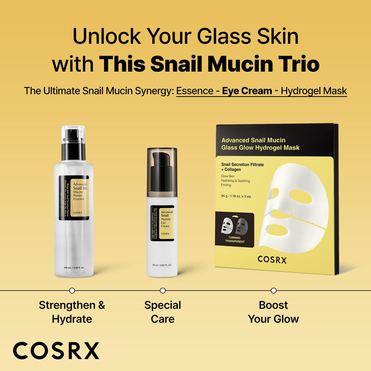 COSRX Snail Mucin Peptide Under Eye Cream, 0.84 fl oz, 73.7% Snail Mucin and Niacinamide, Eye Care - FENGGESTORE20