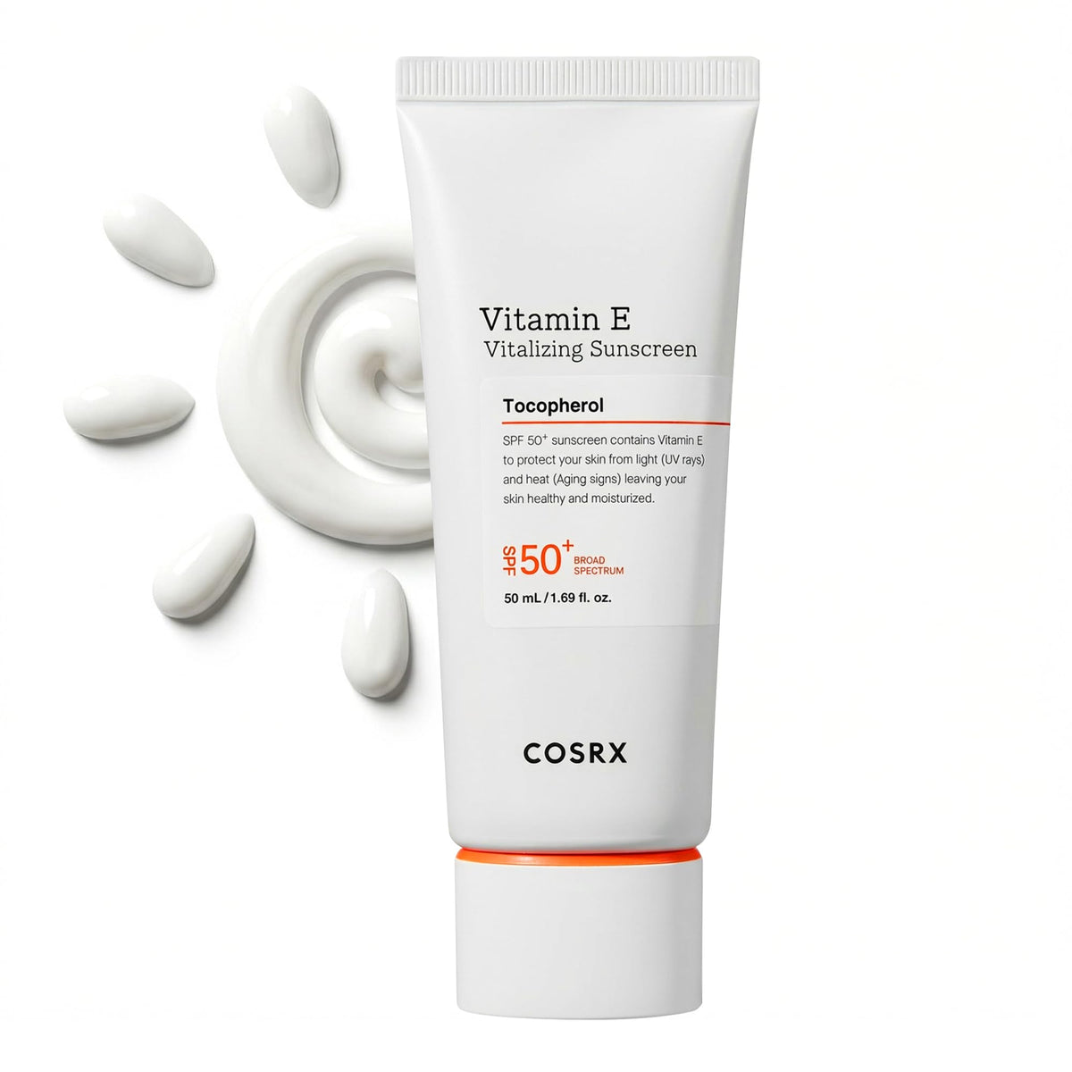 COSRX Vitamin E Vitalizing Sunscreen,SPF 50 Broad Spectrum Face Sunscreen, Lightweight - FENGGESTORE20