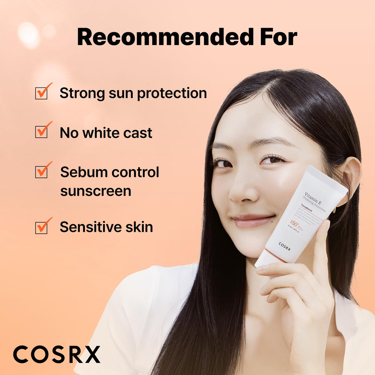 COSRX Vitamin E Vitalizing Sunscreen,SPF 50 Broad Spectrum Face Sunscreen, Lightweight - FENGGESTORE20