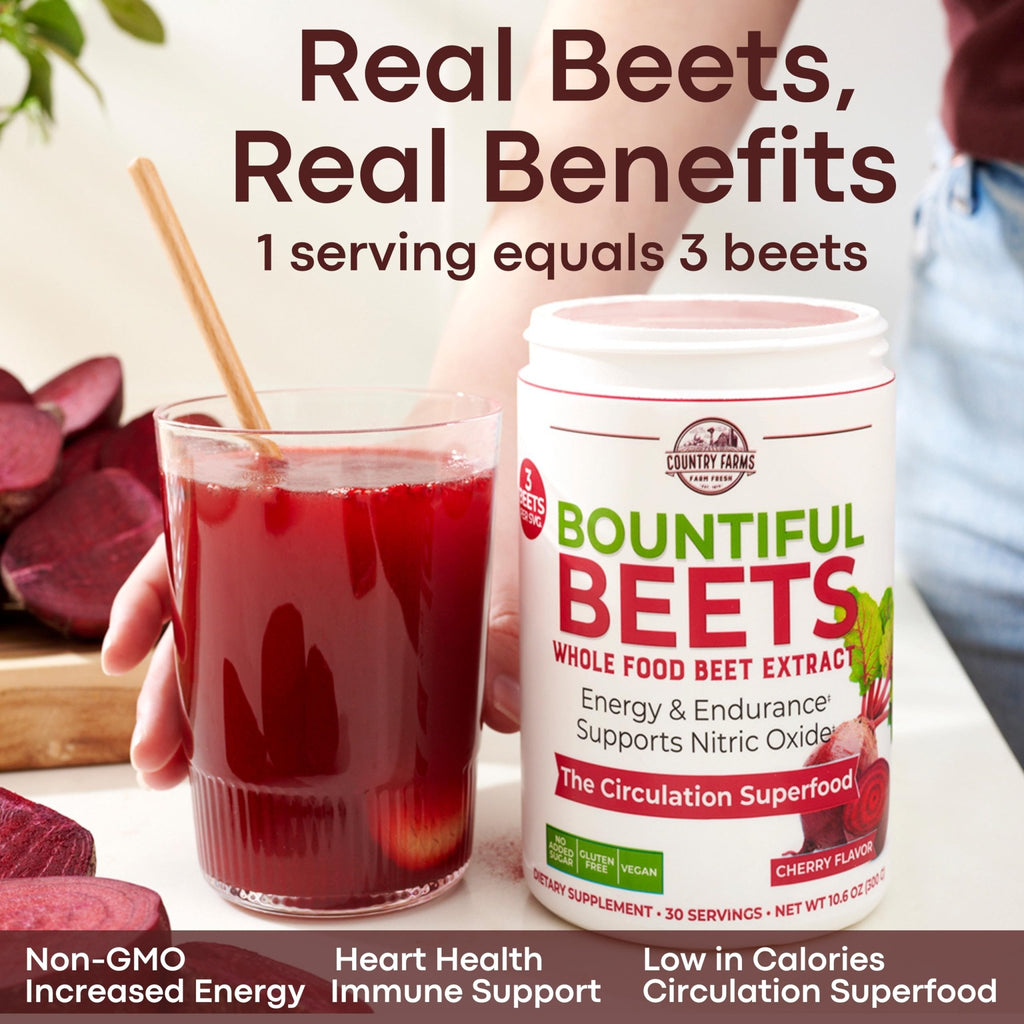 Country Farms Bountiful Beets, Wholefood Beet Extract Superfood, Helps Support Healthy Circulation and Promote Energy - FENGGESTORE20