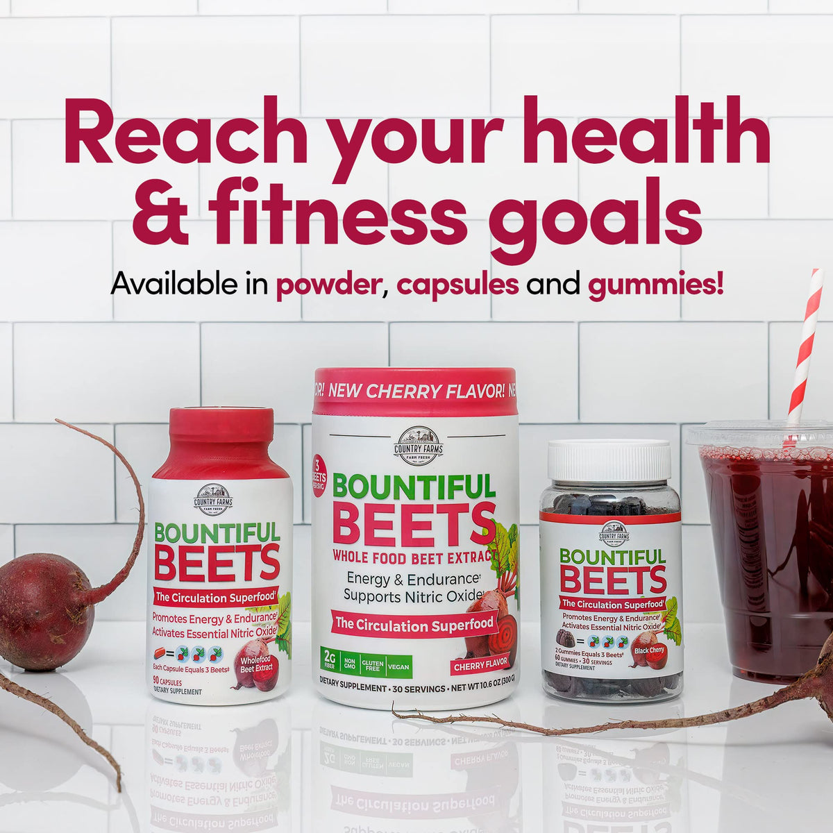 Country Farms Bountiful Beets, Wholefood Beet Extract Superfood, Helps Support Healthy Circulation and Promote Energy - FENGGESTORE20