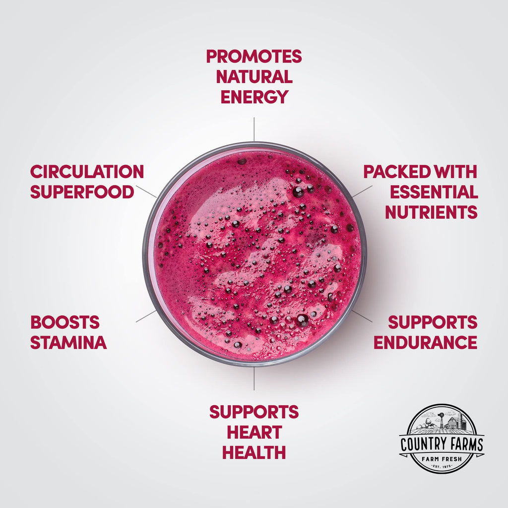 Country Farms Bountiful Beets, Wholefood Beet Extract Superfood, Helps Support Healthy Circulation and Promote Energy - FENGGESTORE20