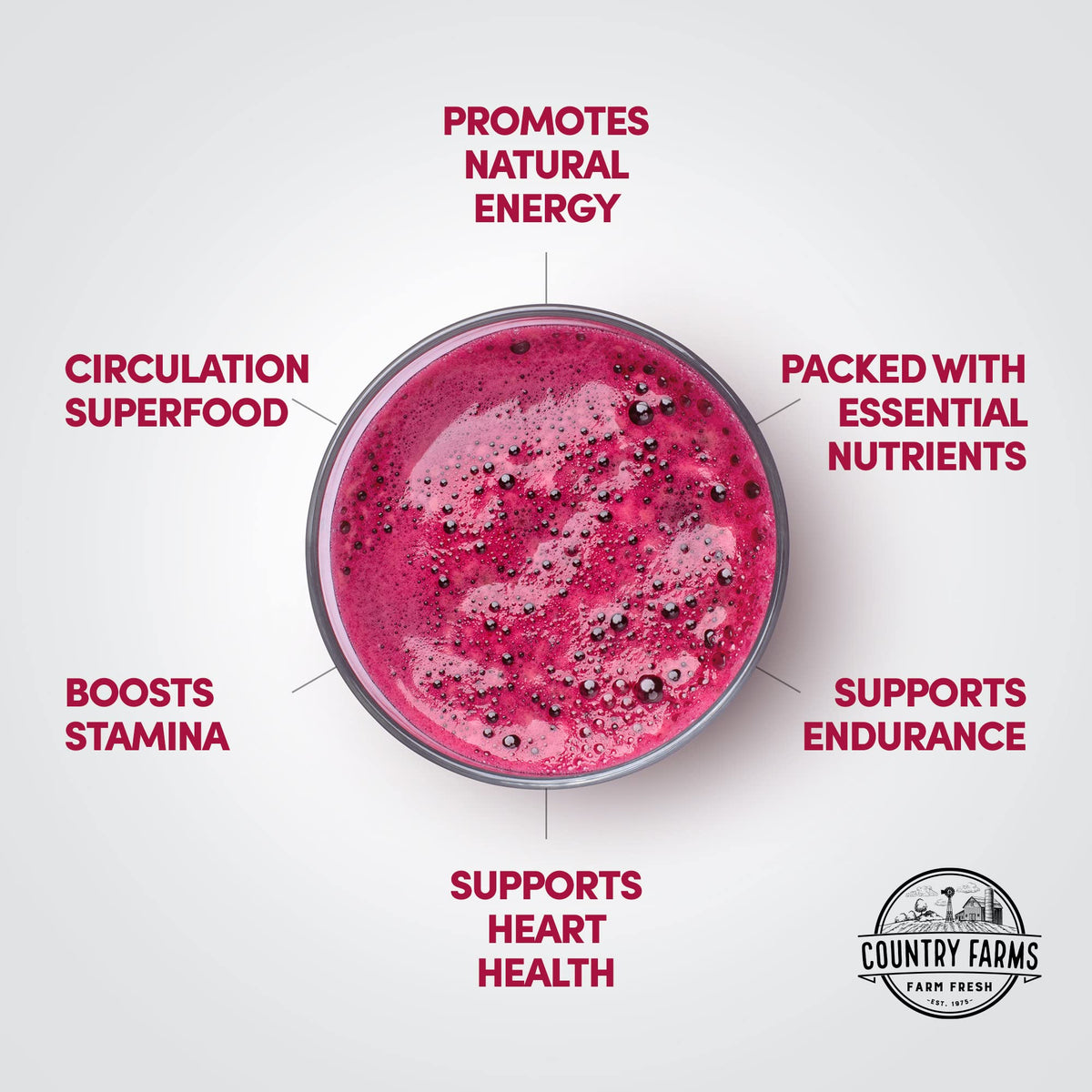 Country Farms Bountiful Beets, Wholefood Beet Extract Superfood, Helps Support Healthy Circulation and Promote Energy - FENGGESTORE20