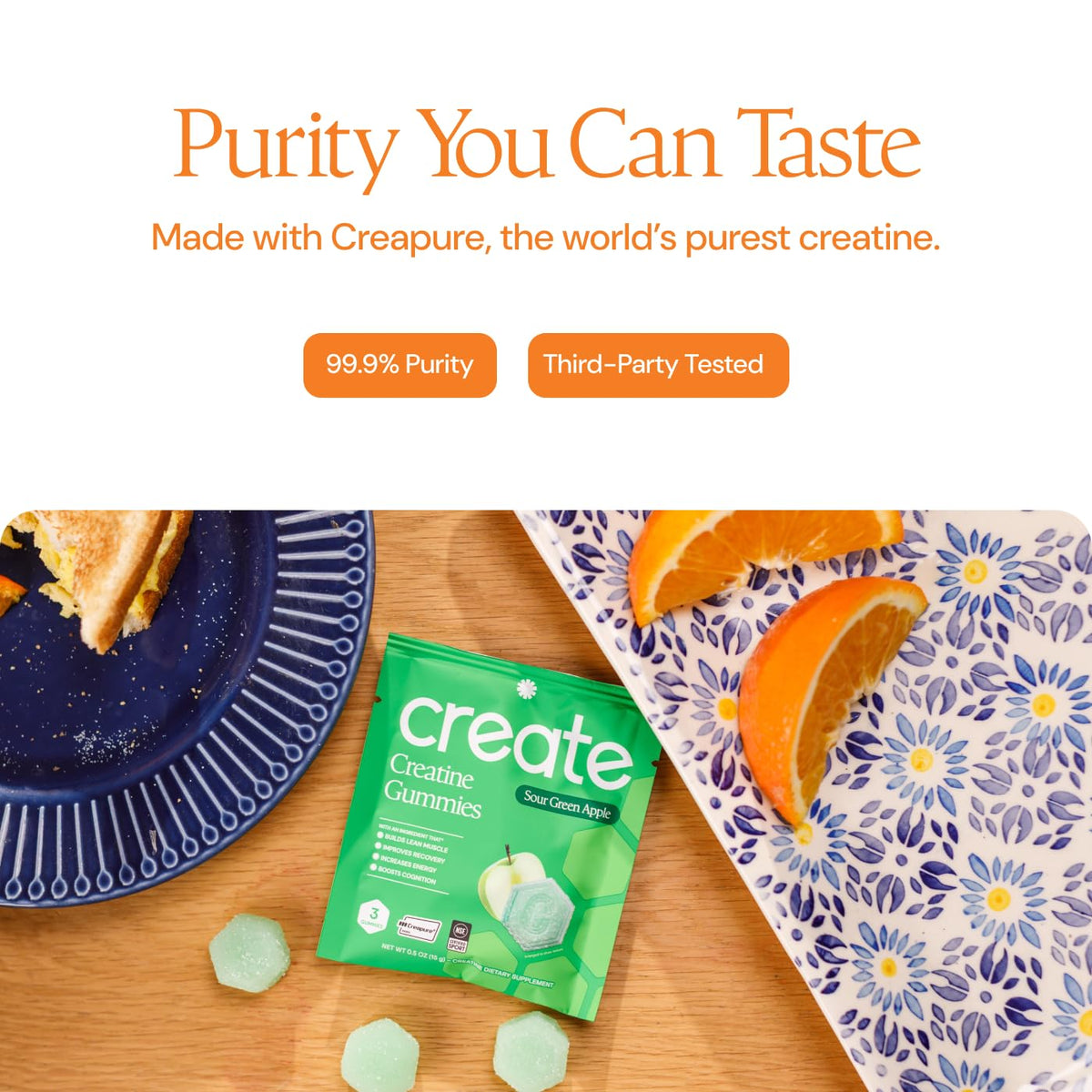 Create Creatine Gummies for Men & Women – NSF Certified, Made with Creapure Creatine Monohydrate, Great Tasting, Anti-Melting Formula, 30ct Standup Pouch, 90 Gummies (Variety Pack) - FENGGESTORE20