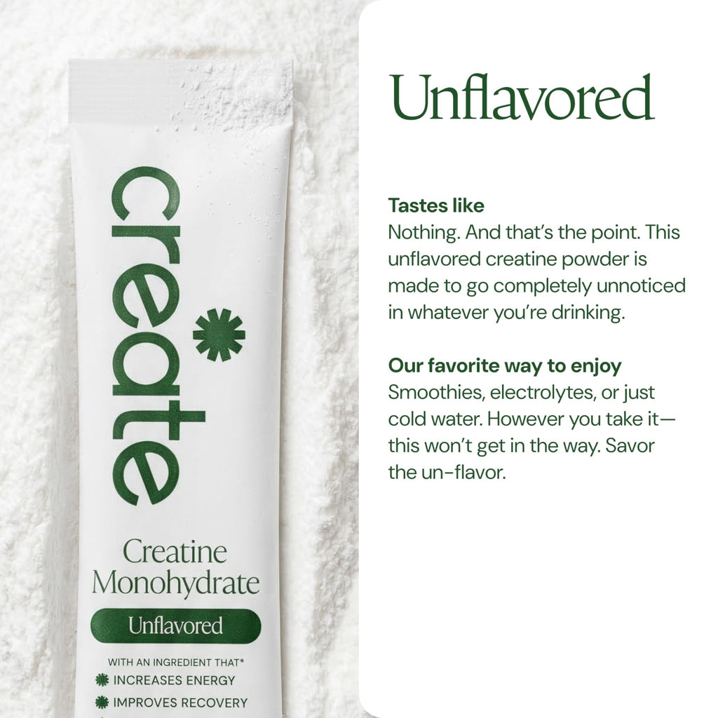 Create Creatine Monohydrate Powder - Creatine Travel Packets, Made with Creapure, 3rd Party Tested & NSF Certified for Sport, 30 Stick Packs, Unflavored - FENGGESTORE20