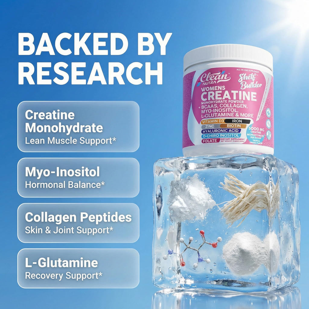 Creatine for Women | Creatine Monohydrate + Powder Myo-Inositol Collagen Biotin Hyaluronic Acid Folate L Glutamine Vitamin D3 Iron Zinc - FENGGESTORE20