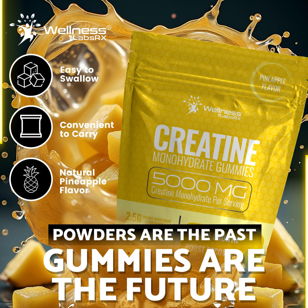 Creatine Gummies 5000mg, 30 Servings Creatine Monohydrate Gummies - Third-Party Tested Creatine for Women, Pineapple Flavor Creatine for Men, Muscle Growth, - FENGGESTORE20