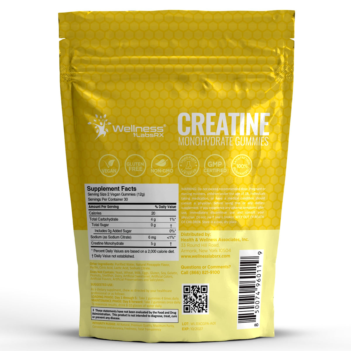 Creatine Gummies 5000mg, 30 Servings Creatine Monohydrate Gummies - Third-Party Tested Creatine for Women, Pineapple Flavor Creatine for Men, Muscle Growth, - FENGGESTORE20