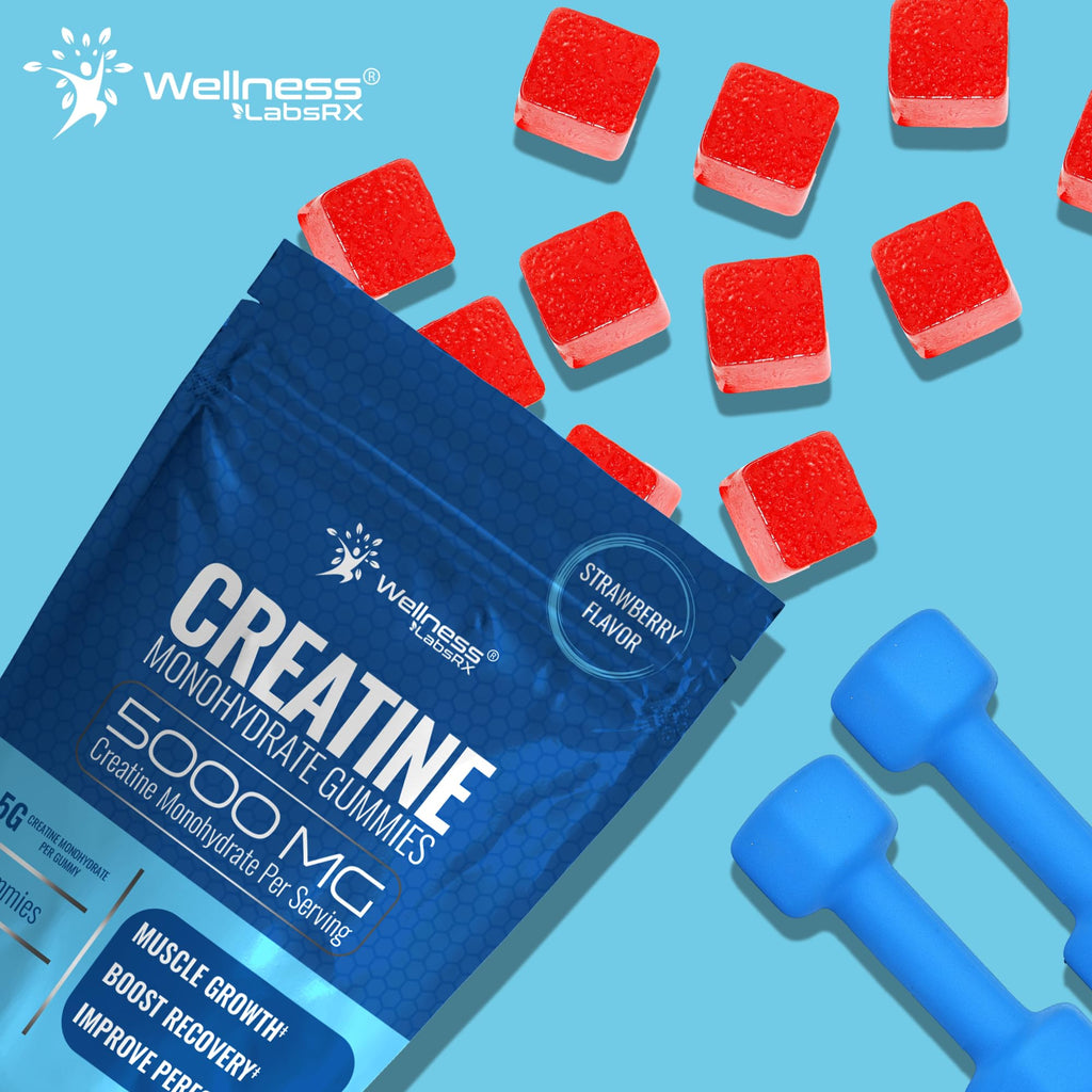 Creatine Gummies 5000mg, 30 Servings Creatine Monohydrate Gummies - Third-Party Tested Creatine for Women, Strawberry Flavor Creatine for Men, Muscle Growth, - FENGGESTORE20