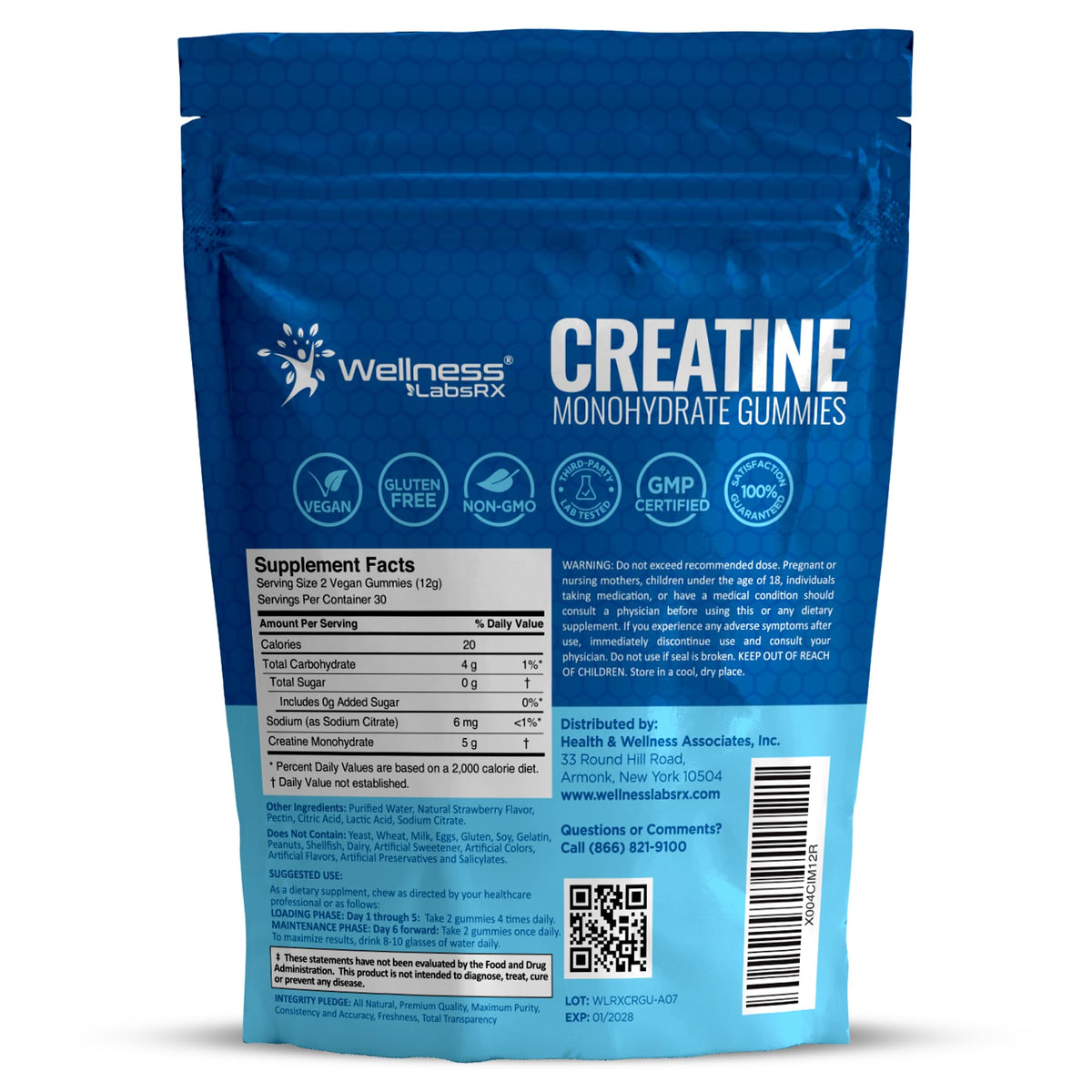 Creatine Gummies 5000mg, 30 Servings Creatine Monohydrate Gummies - Third-Party Tested Creatine for Women, Strawberry Flavor Creatine for Men, Muscle Growth, - FENGGESTORE20