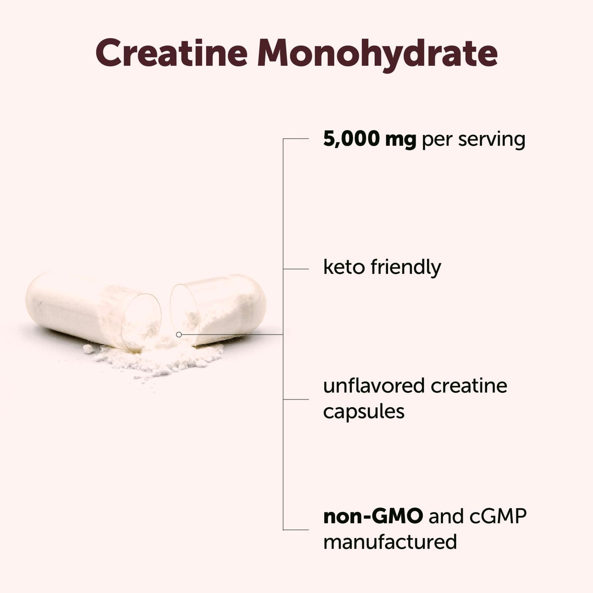 Creatine Monohydrate 5,000mg, 500 Capsules | Pure Creatine Pills – Micronized + Unflavored Powder Source, Easy Absorption | Keto, Non-GMO - FENGGESTORE20