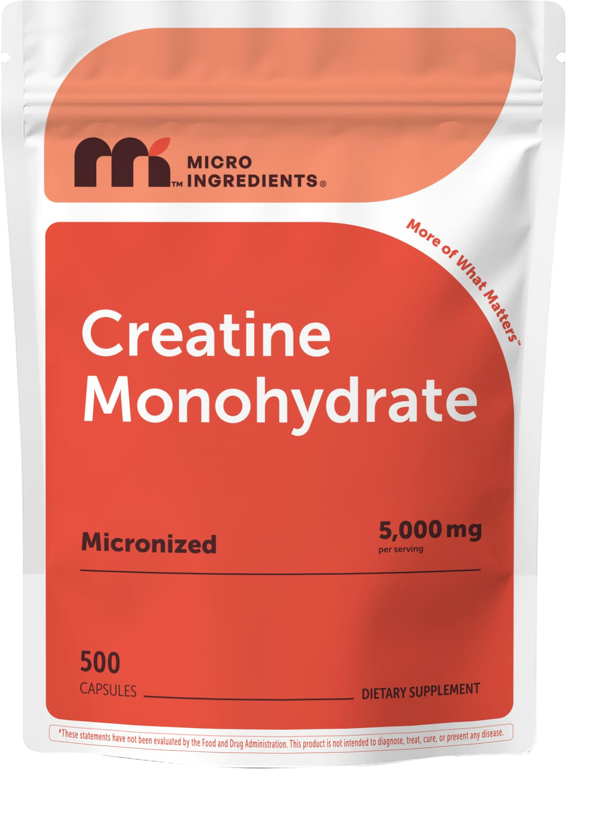 Creatine Monohydrate 5,000mg, 500 Capsules | Pure Creatine Pills – Micronized + Unflavored Powder Source, Easy Absorption | Keto, Non-GMO - FENGGESTORE20