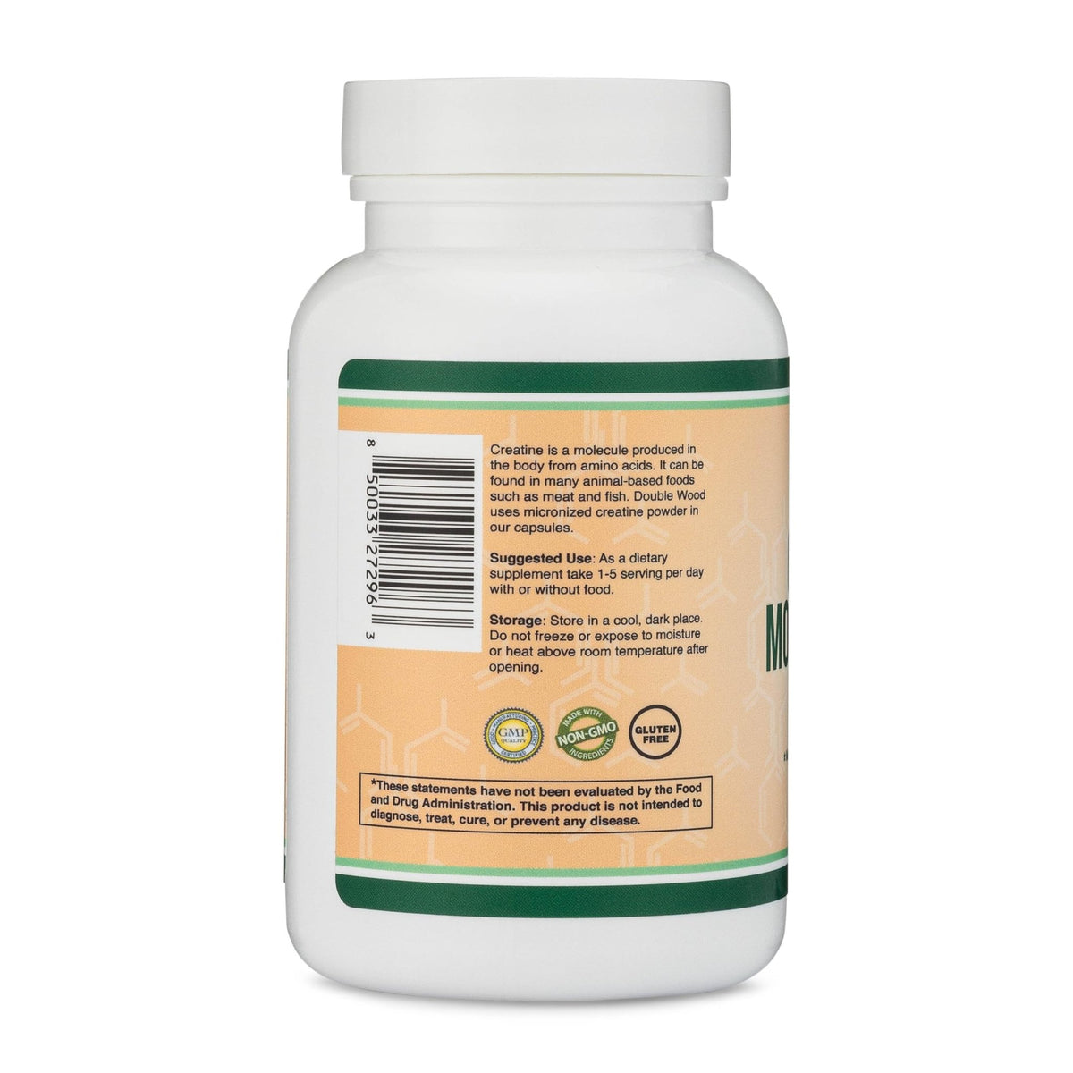 Creatine Monohydrate Capsules - 1g per Serving, 120 Count - No Fillers, Vegan Safe, Non-GMO, Gluten Free by Double Wood (Pack of 2) - FENGGESTORE20