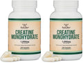 Creatine Monohydrate Capsules - 1g per Serving, 120 Count - No Fillers, Vegan Safe, Non-GMO, Gluten Free by Double Wood (Pack of 2) - FENGGESTORE20