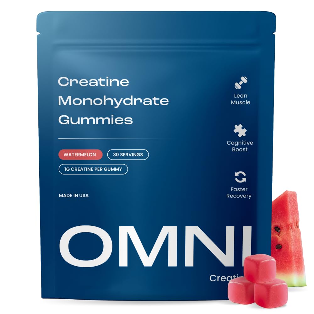 Creatine Monohydrate Gummies - Supports Muscle Growth, Recovery & Brain Function - Convenient & Easy to Take - Great Tasting Watermelon Flavor - FENGGESTORE20