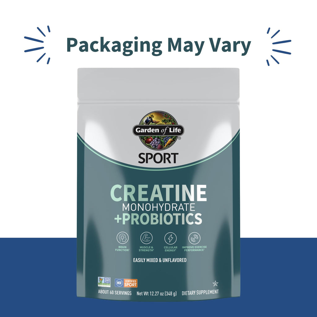Creatine Monohydrate Powder for Women and Men by Garden of Life, Micronized Pre Workout with Probiotics for Muscle, Strength, Performance, Sport Amino Energy, - FENGGESTORE20