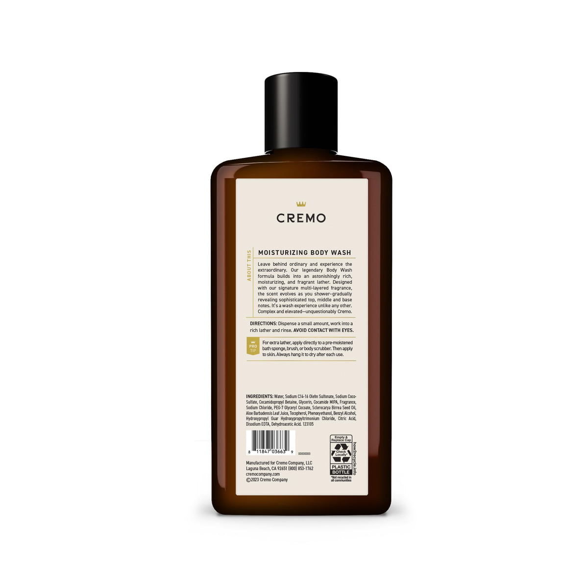 Cremo Body Wash for Men, Rich-Lathering Italian Bergamot, 16 Fl Oz - FENGGESTORE20