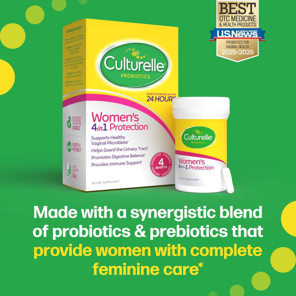 Culturelle 4-in-1 Probiotics for Women, Daily Probiotic & Prebiotic Supplement to Support Vaginal Health, Digestive Health, Immune Health - FENGGESTORE20