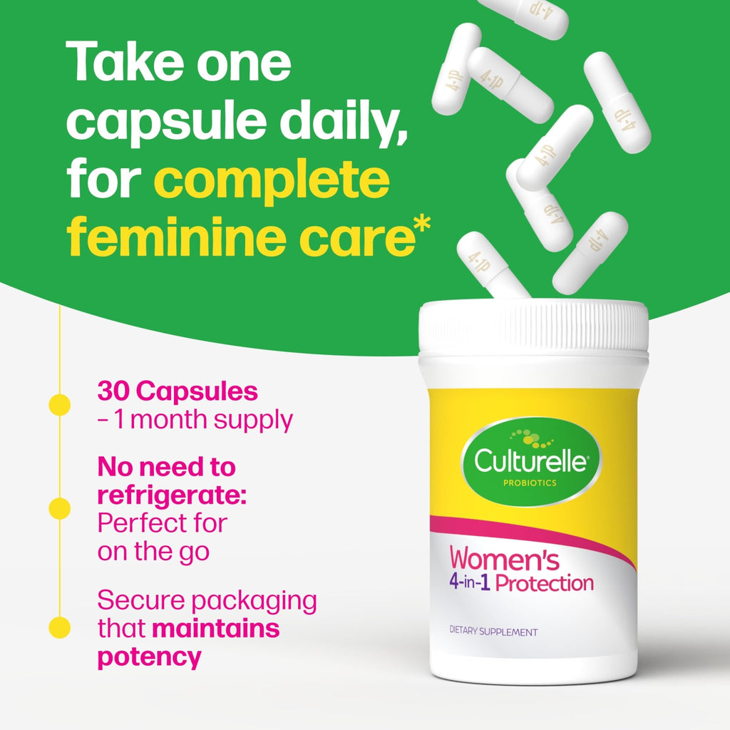 Culturelle 4-in-1 Probiotics for Women, Daily Probiotic & Prebiotic Supplement to Support Vaginal Health, Digestive Health, Immune Health - FENGGESTORE20