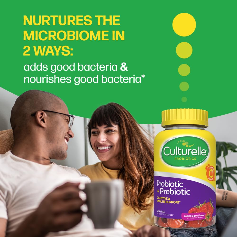 Culturelle Daily Probiotic Gummies for Women & Men, Berry Flavor, 52 Count, Naturally-Sourced Daily Probiotic - FENGGESTORE20