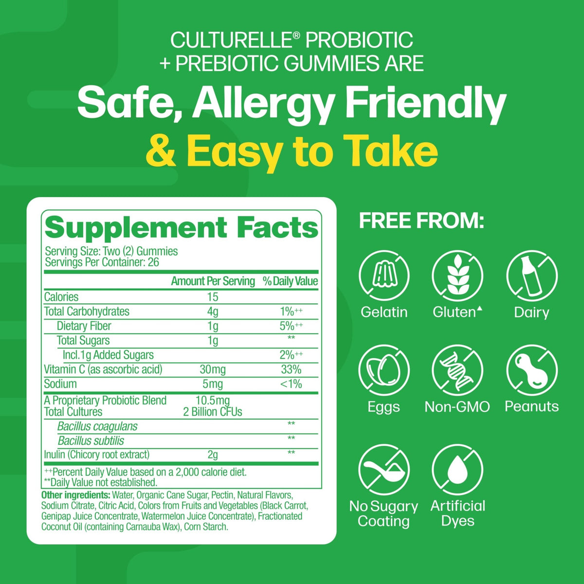 Culturelle Daily Probiotic Gummies for Women & Men, Berry Flavor, 52 Count, Naturally-Sourced Daily Probiotic - FENGGESTORE20
