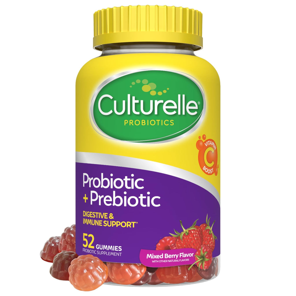 Culturelle Daily Probiotic Gummies for Women & Men, Berry Flavor, 52 Count, Naturally-Sourced Daily Probiotic - FENGGESTORE20